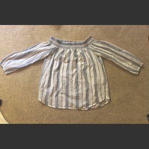 off the shoulder mid sleeve shirt